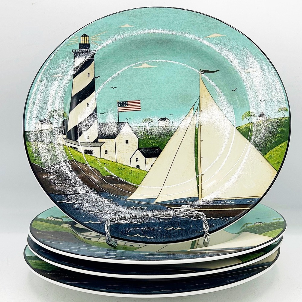 Warren Kimble Sakura Coastal Breeze Salad Plates Set of 4 8"